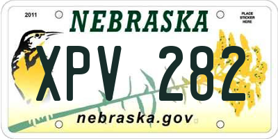 NE license plate XPV282