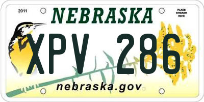 NE license plate XPV286