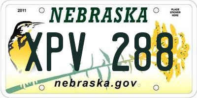 NE license plate XPV288