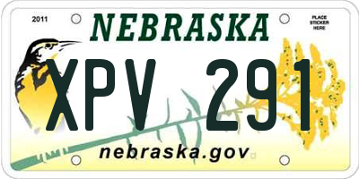 NE license plate XPV291