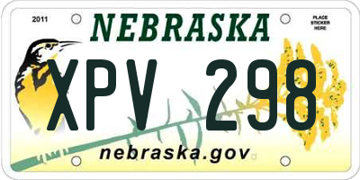 NE license plate XPV298