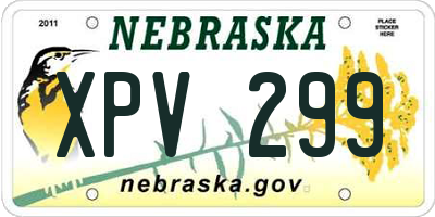 NE license plate XPV299