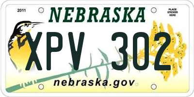 NE license plate XPV302