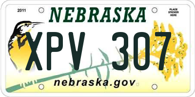 NE license plate XPV307