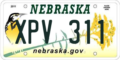 NE license plate XPV311