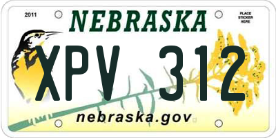 NE license plate XPV312