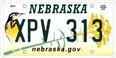 NE license plate XPV313