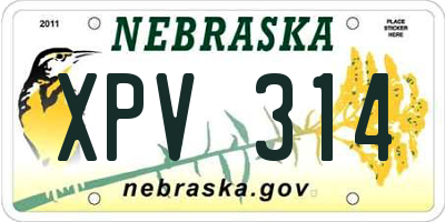 NE license plate XPV314