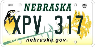 NE license plate XPV317