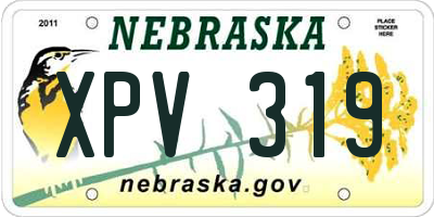 NE license plate XPV319