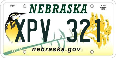 NE license plate XPV321