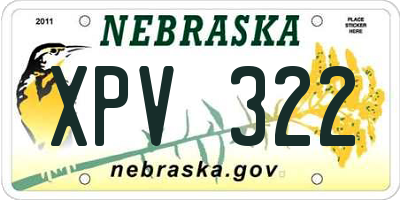NE license plate XPV322