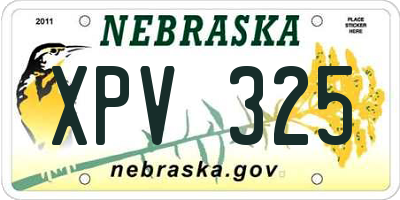 NE license plate XPV325