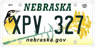 NE license plate XPV327