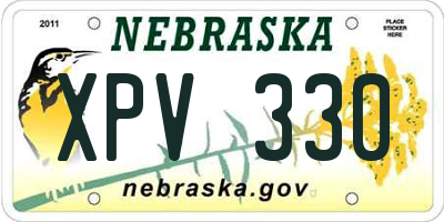 NE license plate XPV330