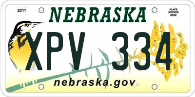 NE license plate XPV334