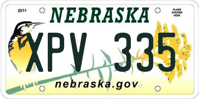 NE license plate XPV335