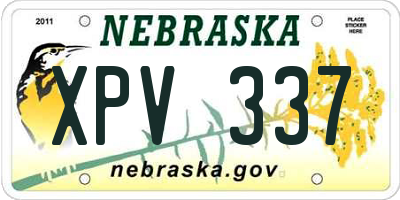 NE license plate XPV337