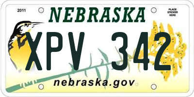 NE license plate XPV342