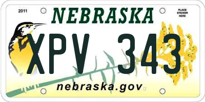 NE license plate XPV343