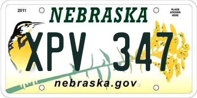 NE license plate XPV347
