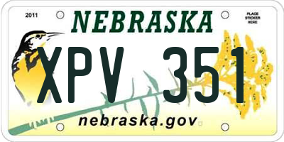 NE license plate XPV351