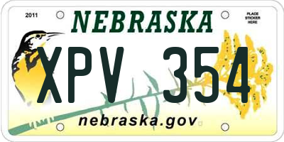 NE license plate XPV354