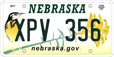 NE license plate XPV356