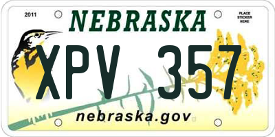 NE license plate XPV357