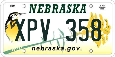 NE license plate XPV358
