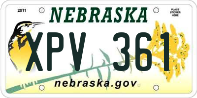 NE license plate XPV361