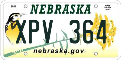 NE license plate XPV364