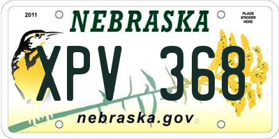 NE license plate XPV368