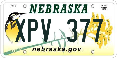 NE license plate XPV377