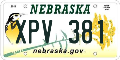 NE license plate XPV381