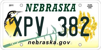 NE license plate XPV382
