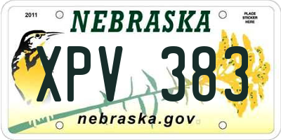 NE license plate XPV383