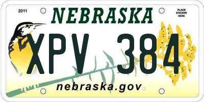 NE license plate XPV384