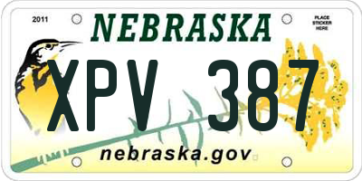 NE license plate XPV387