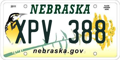 NE license plate XPV388