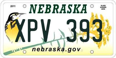 NE license plate XPV393