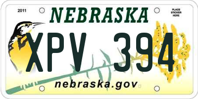 NE license plate XPV394