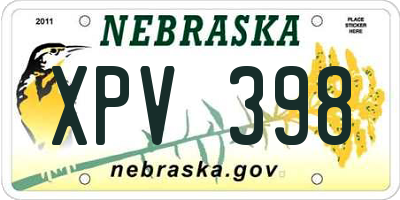 NE license plate XPV398