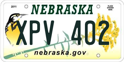NE license plate XPV402