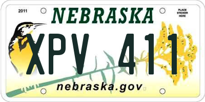 NE license plate XPV411