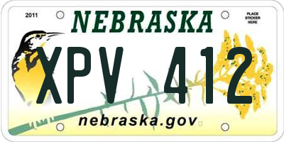 NE license plate XPV412