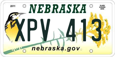 NE license plate XPV413