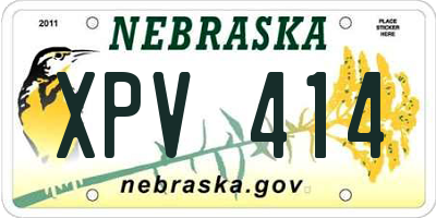 NE license plate XPV414