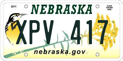 NE license plate XPV417
