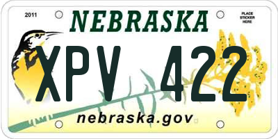 NE license plate XPV422